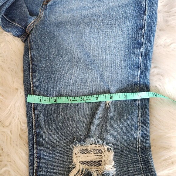 Levi's 501 Jeans Womens W27 28x28 Button Fly Medium‎ Wash Denim Distressed - Picture 12 of 14